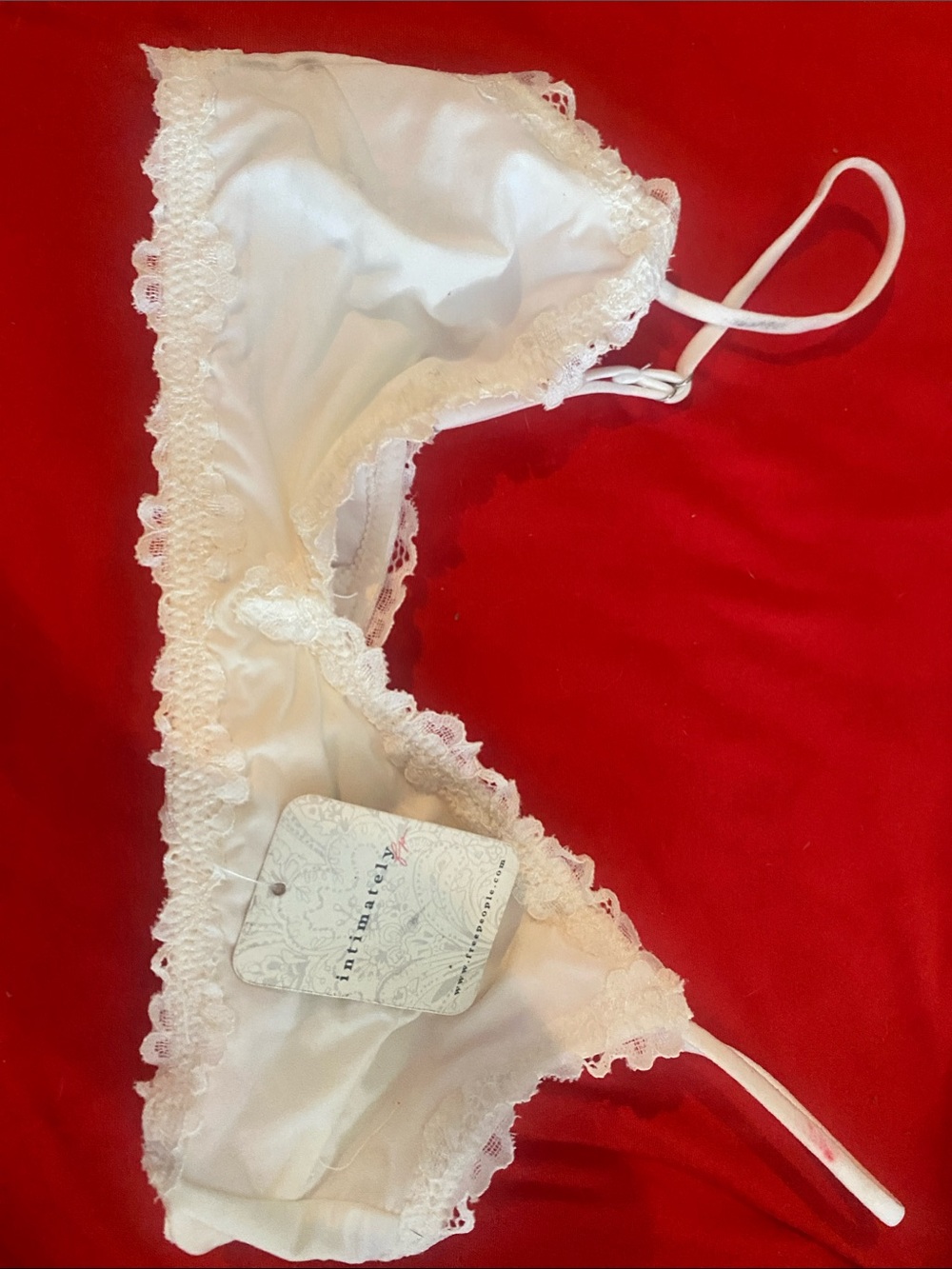 Delicate White Lace-Trim Bralette by Intimately